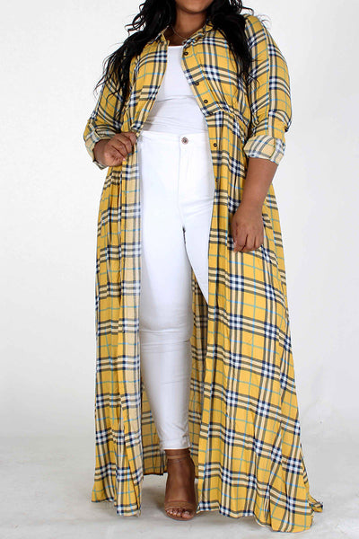 Plaid Me Maxi Dress/Duster