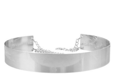 4 cm Silver Metal Belt