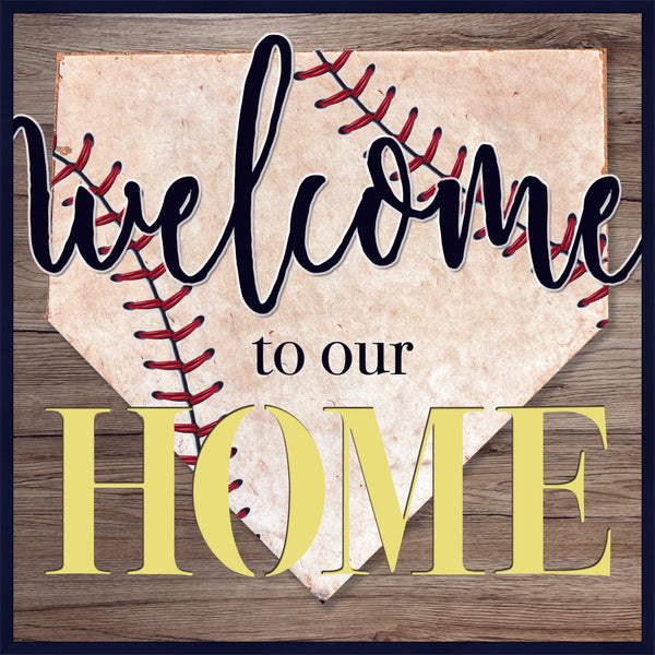 Baseball Welcome to our Home - Sports LED Light Canvas