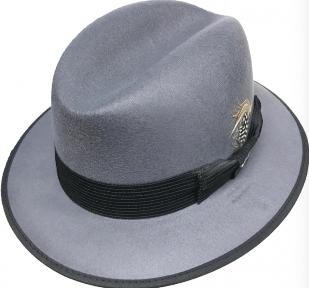 MX Wool Lowrider Hat – Grey w/ Black Bound Edge