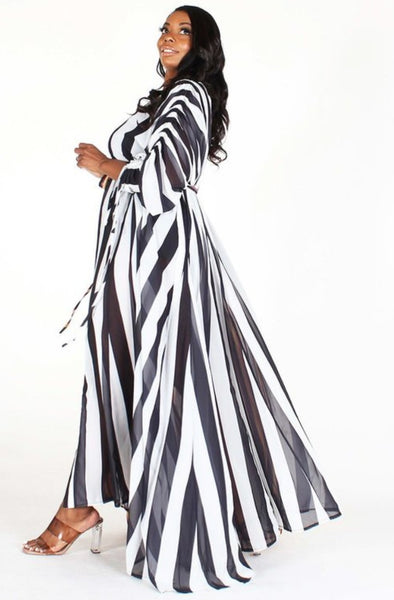2 Tone Stripe Maxi Dress